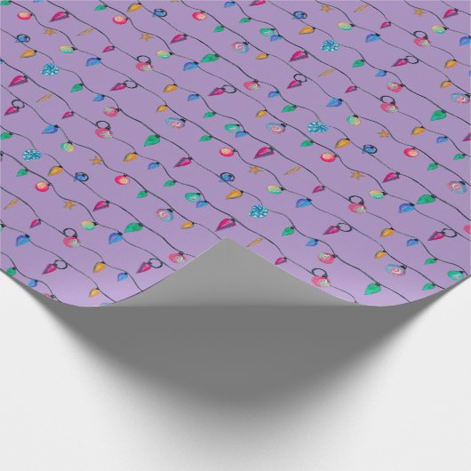 Strand Kerstverlichting Cadeaupapier (Hoek)