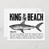 Strand King Shark Definition Zwart n Wit Briefkaart (Voorkant / Achterkant)