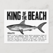  Strand King Shark Definition Zwart n Wit Briefkaart (Voorkant)