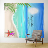 Strand Kleurrijke Starfish bruiloft foto achtergro Wandkleed (In Situ (horizontaal))