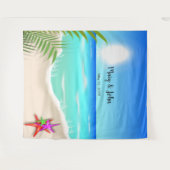 Strand Kleurrijke Starfish bruiloft foto achtergro Wandkleed (Voorkant (horizontaal))