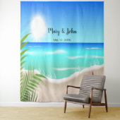 Strand Kleurrijke Starfish bruiloft foto achtergro Wandkleed (In situ)