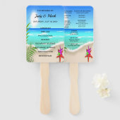 Strand Kleurrijke Starfish bruiloft programma fans Handwaaier (Voorkant en achterkant)