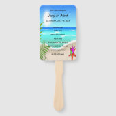 Strand Kleurrijke Starfish bruiloft programma fans Handwaaier (Voorkant)