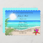 Strand Kleurrijke Starfish Verlovingsfeest Uitnodi Kaart (Voorkant / Achterkant)