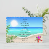 Strand Kleurrijke Zeester Bachelorette Party Uitno Kaart (Staand voorkant)