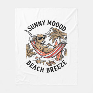 Strand Koe Shirt Vintage Zomer Boerderij Dier Kuns Fleece Deken