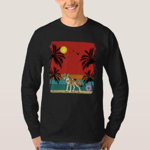 Strand Kokosnoot Boom Retro Grafische Coyote Zomer T-shirt