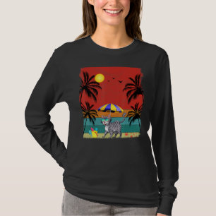 Strand Kokosnoot Boom Retro Graphic Bobcats Zomer T-shirt