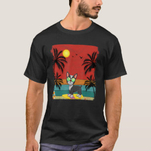 Strand Kokosnoot Boom Retro Graphic Boston Terrier T-shirt