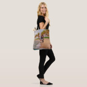 Strand, kokospalmen, cartoon tote bag (Op model)
