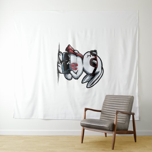 Strand Konijn Bunny Beach-Goer Zomer Wandkleed (In Situ (horizontaal))