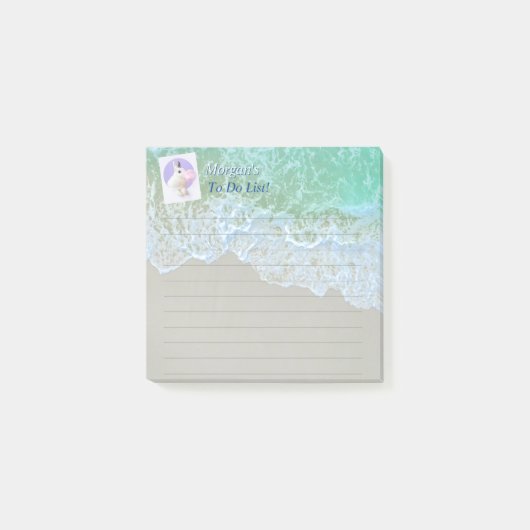 Strand, konijn, of uw foto, naam, te doen lijst post-it® notes (Voorkant)