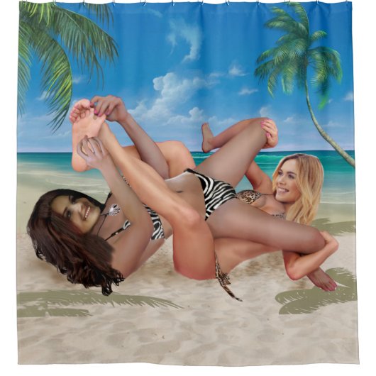 STRAND KONIJNTJE TIKKELWRESTELEN DOUCHEGORDIJN (Voorkant)