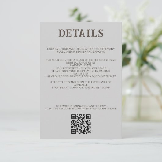 Strand Koppel QR Code en Details Informatiekaartje (Staand voorkant)