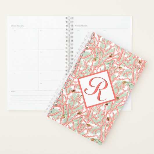 Strand Koraal Schelpen Maatwerk Monogram Planner (Display)