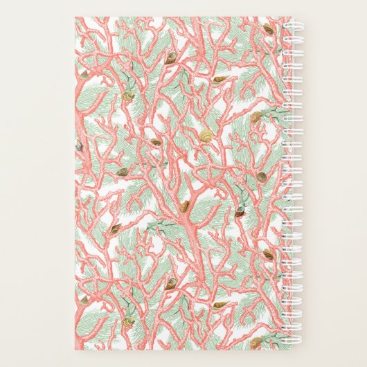 Strand Koraal Schelpen Maatwerk Monogram Planner (Achterkant)