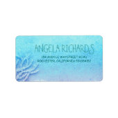 Strand Koraal Turquoise bruiloft Etiket (Voorkant)