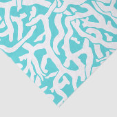 Strand Koraalrif patroon nautische blauw wit Tissuepapier (Detail)