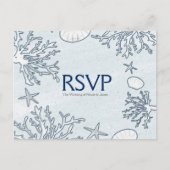 Strand Koraalrif Zeeschelp & Zeester RSVP Kaart (Voorkant)