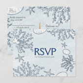 Strand Koraalrif Zeeschelp & Zeester RSVP-kaart Uitnodiging Briefkaart (Voorkant / Achterkant)