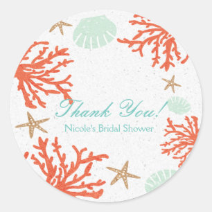 Strand Koraalrif Zeeschelp & Zeester Stickers