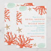 Strand Koraalrif Zeeschelp & Zeester Uitnodigingen (Voorkant / Achterkant)