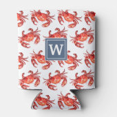 Strand krab patroon monogram Initiaal Blikjeskoeler (Achterkant)