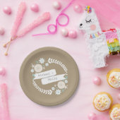 Strand krans namen bruiloft papieren bordje (Feest)