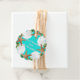 Strand krans Zeeen en Groeten Kerstmis Bedankjes Labels