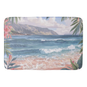 Strand Kunst Bloemen Hawaii Badmat