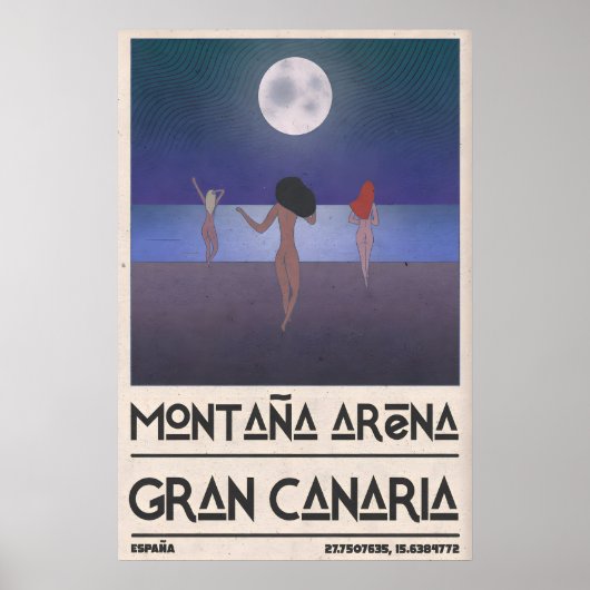Strand Kunstprint - Drie Figuren Lopen Naar Poster (Voorkant)