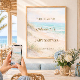 Strand kust Baby Shower Welkom Poster