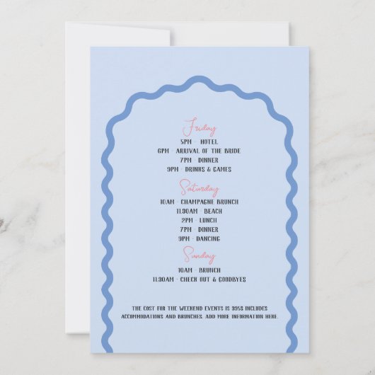 Strand Kust Bachelorette Weekend Seashell Kaart (Achterkant)