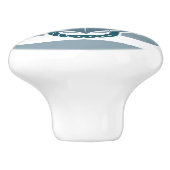 Strand Kust Blauwe Strepen Schip Anker Nautisch Keramische Knop (Zijkant)