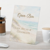 Strand kust bruiloft Open Bar Reclamebord Met Voetstuk (Insitu)
