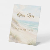 Strand kust bruiloft Open Bar Reclamebord Met Voetstuk (Voorkant)
