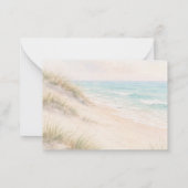 Strand kust bruiloft reactie RSVP Notitiekaartje (Achterkant)