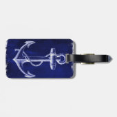 strand kust chic nautisch marineblauw anker bagagelabel (Achterkant horizontaal)