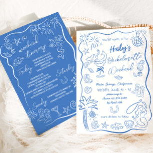 Strand Kust Cowgirl Bachelorette Hen Weekend Kaart