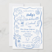 Strand Kust Cowgirl Vrijgezellenfeest Meisjesuitje Kaart (Voorkant)