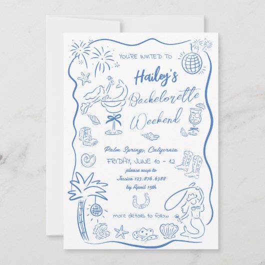 Strand Kust Cowgirl Vrijgezellenfeest Meisjesuitje Kaart (Voorkant)