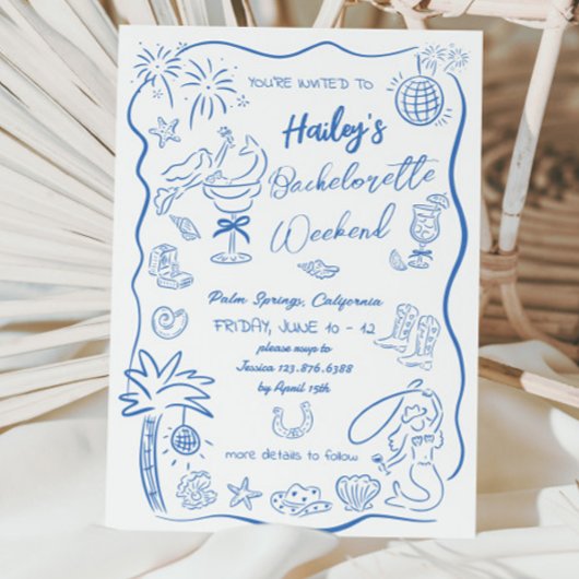 Strand Kust Cowgirl Vrijgezellenfeest Meisjesuitje Kaart