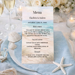 Strand kust diner bruiloft menu