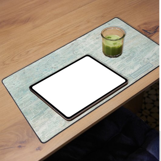 Strand Kust Driftwood Aqua Blauw Rustiek Hout Naam Bureaumat