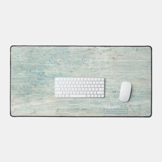 Strand Kust Driftwood Aqua Blauw Rustiek Hout Naam Bureaumat (Keyboard & Muis)