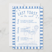 Strand Kust Handdraw Blauw vrijgezellenweekend Kaart (Achterkant)