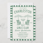 Strand Kust Handdraw Groene vrijgezellenweekend Kaart (Voorkant)