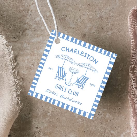 Strand Kust Handgetrokken Blauw vrijgezellenfeest Bedankjes Labels