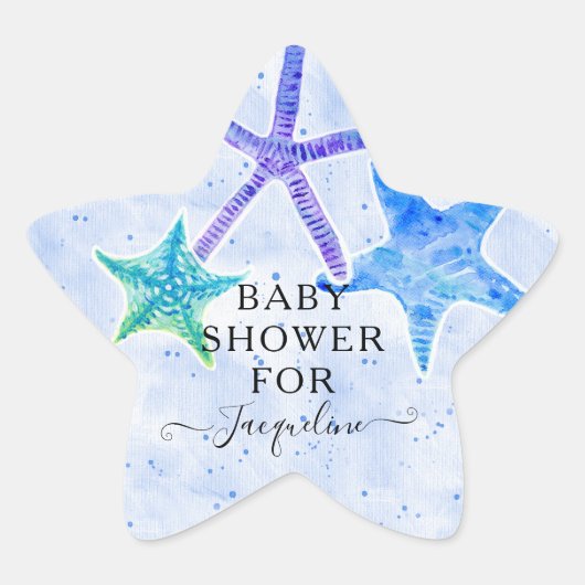 Strand Kust Heldere Zeester Blauwe Baby Jongen Dou Ster Sticker (Voorkant)